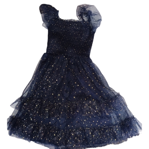 Rare Editions Navy Glitter Tulle Dress – Size 14 Kids – Excellent Condition - Picture 2 of 5